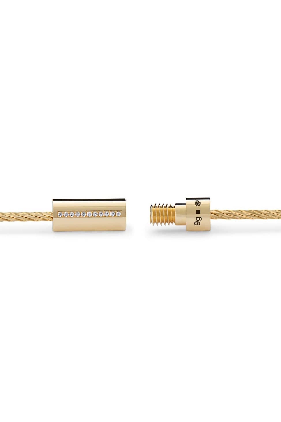 LE GRAMME-9g Polished Yellow Gold Diamond Cable Bracelet-