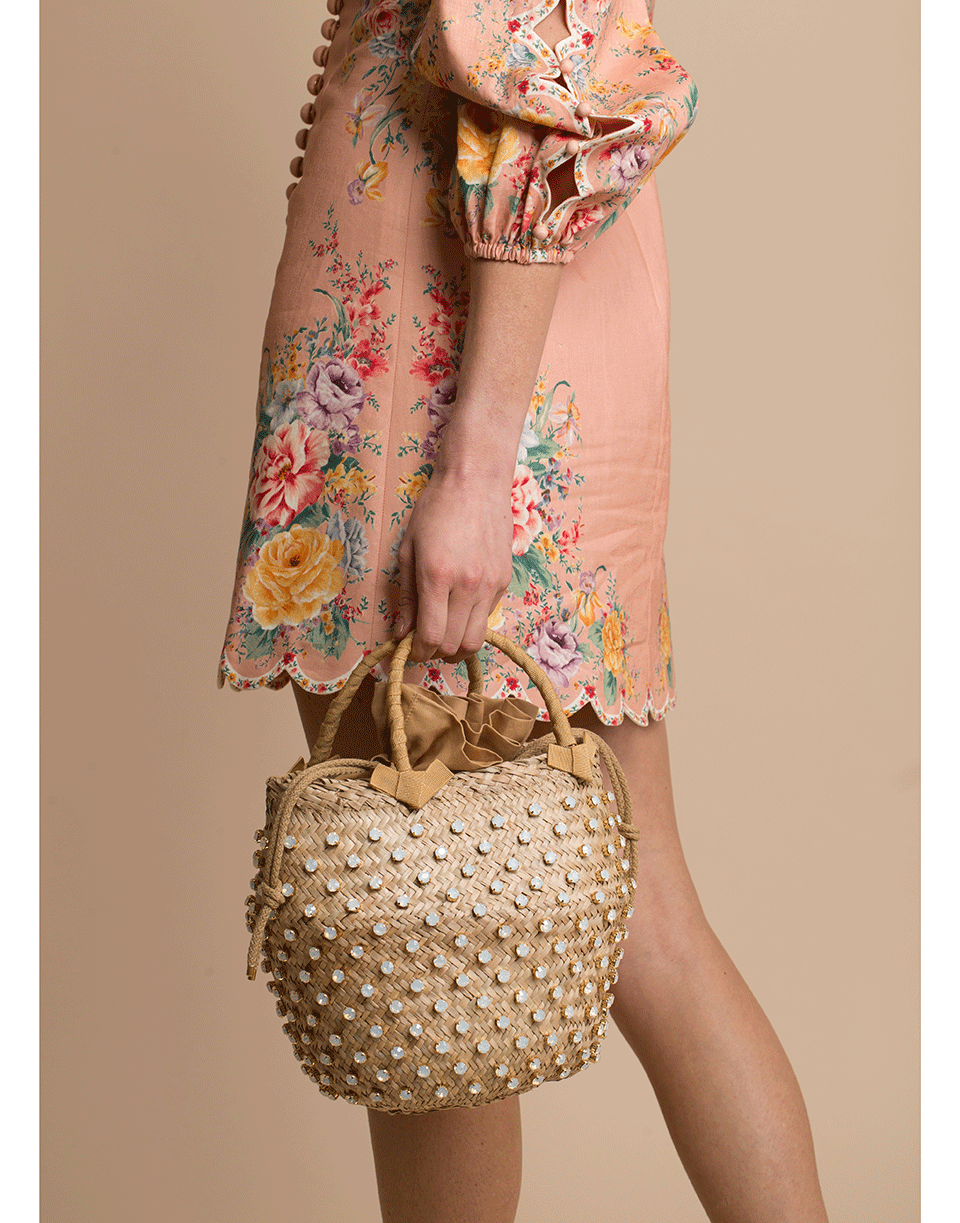 LE NINE-Large Nina White Opal Basket Bag-BISCOTTO