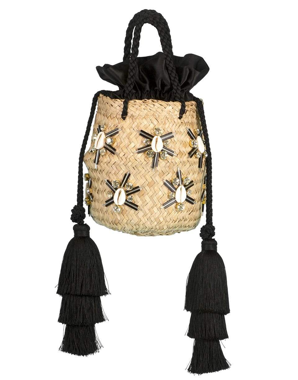 LE NINE-Black Carol Starshell Raffia Basket Bag-BLACK