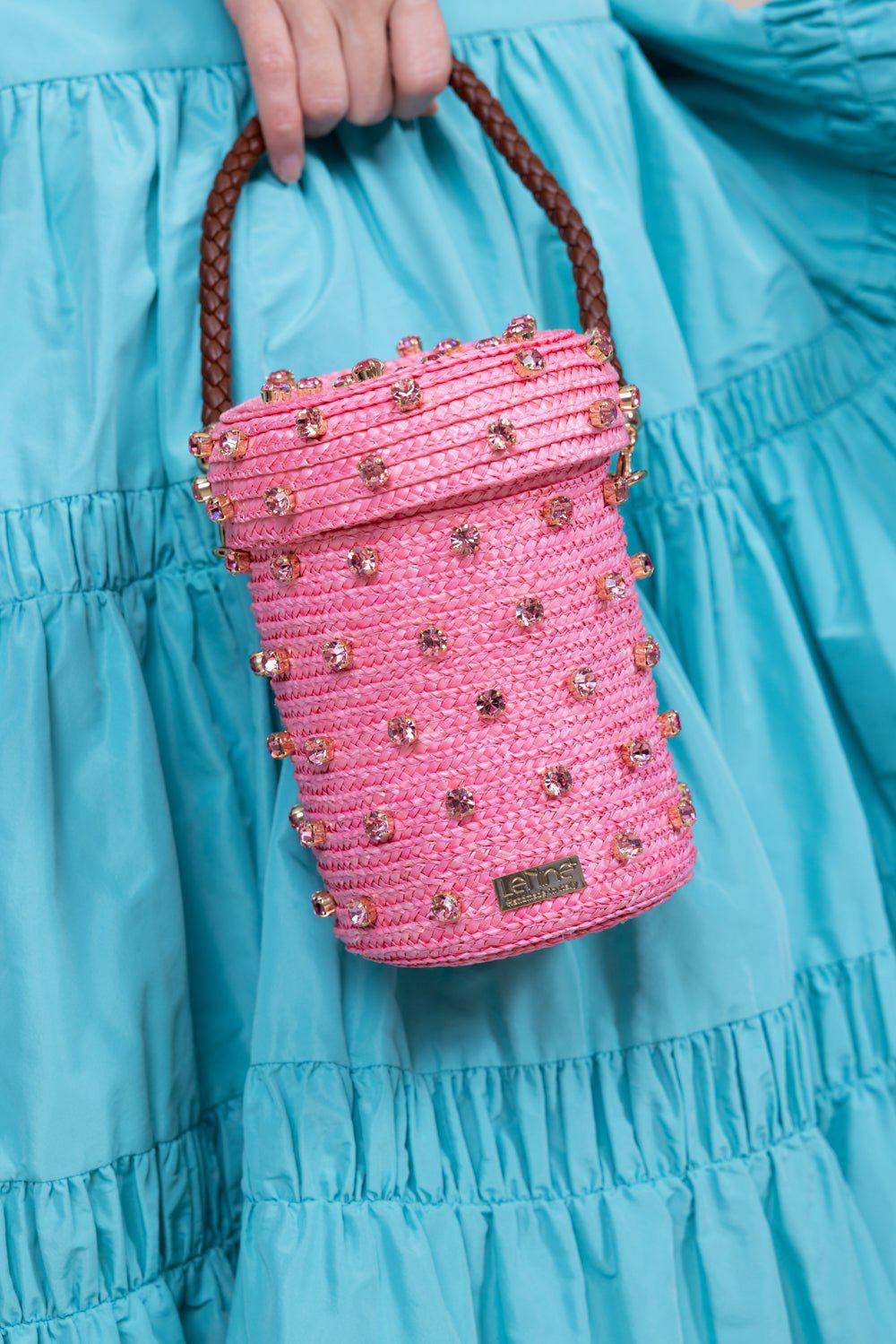 LE NINE-Mini Cylinder Mono Bag - Light Topaz-LT TOPAZ