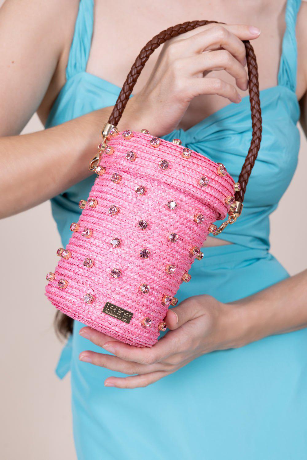 LE NINE-Mini Cylinder Mono Bag - Light Topaz-LT TOPAZ