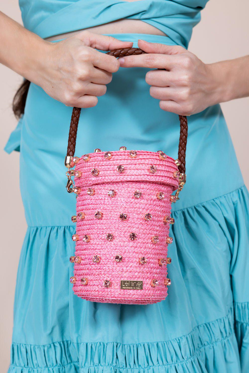 LE NINE-Mini Cylinder Mono Bag - Light Topaz-LT TOPAZ