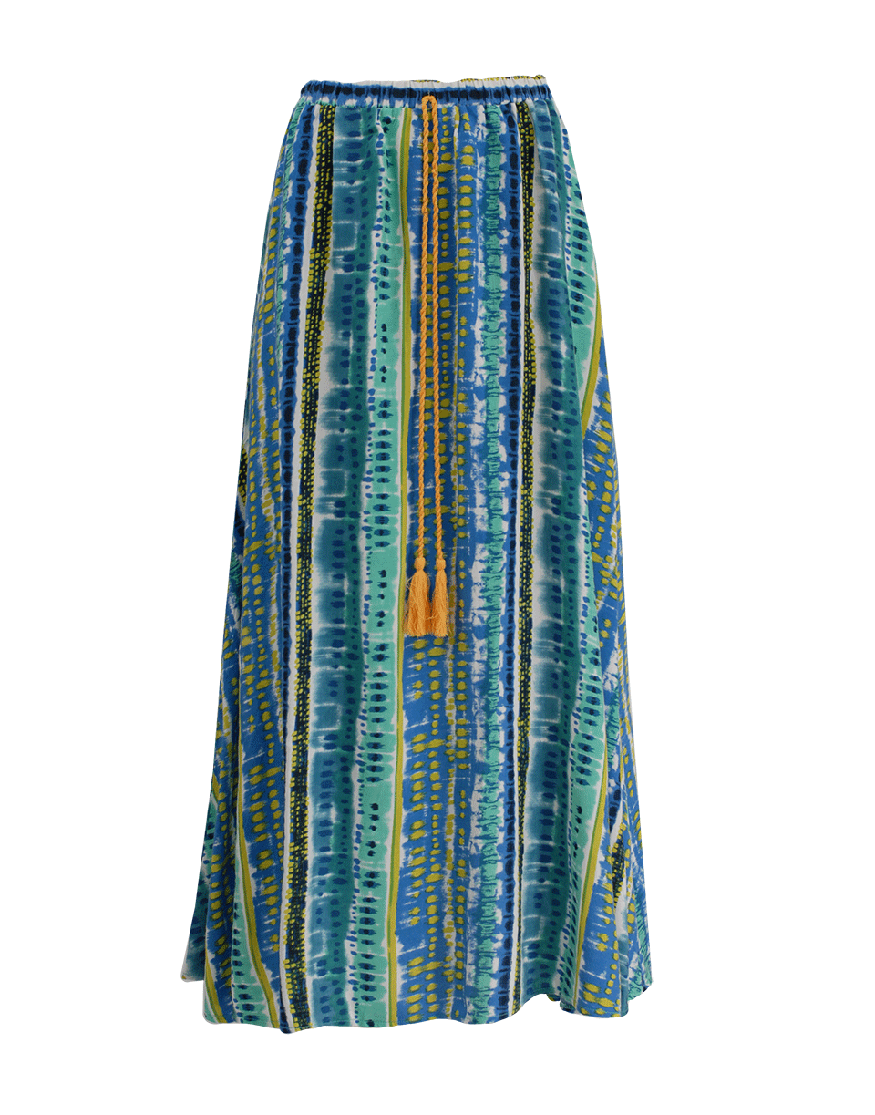 LE SOLEIL-Drawstring Waist Maxi Skirt-MULTI