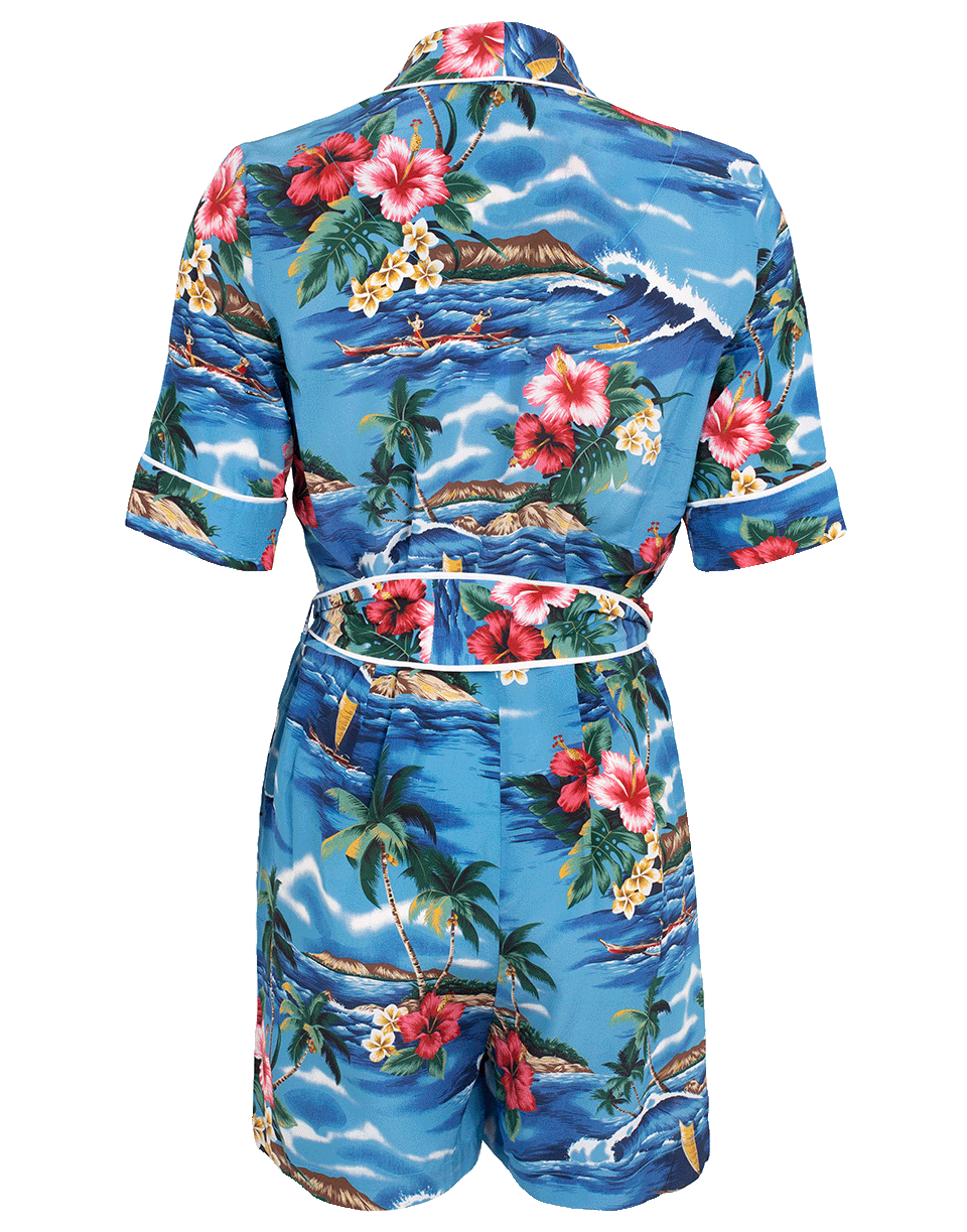 LE SUPERBE-Tropical Print Belted Romper-