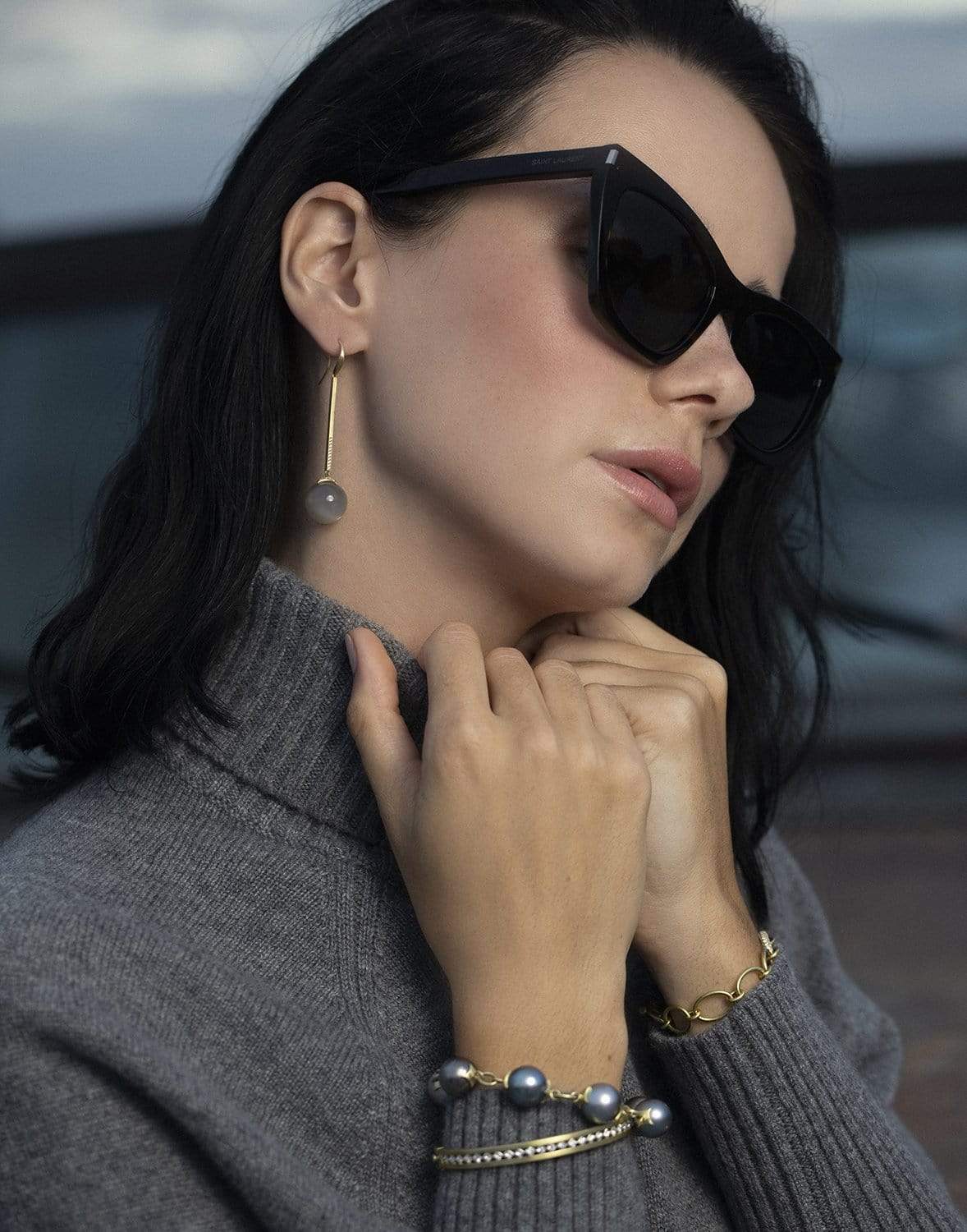 LEIGH MAXWELL-Ameerah Diamond Hinged Bracelet-YELLOW GOLD