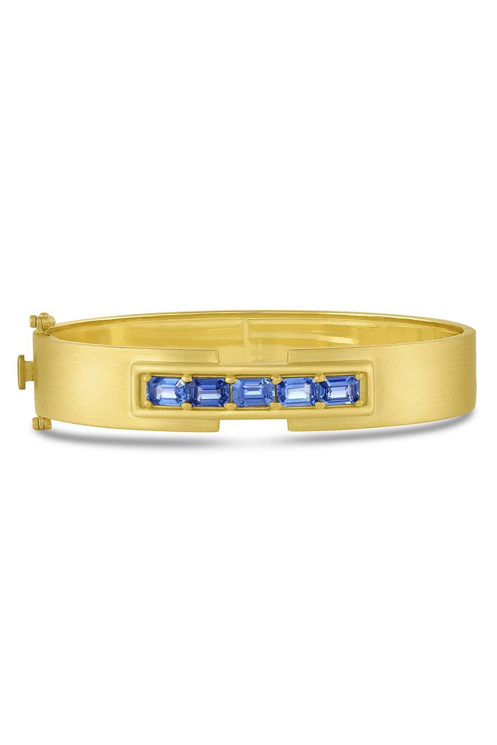 LEIGH MAXWELL-Bar Bracelet - Blue Sapphire-YELLOW GOLD