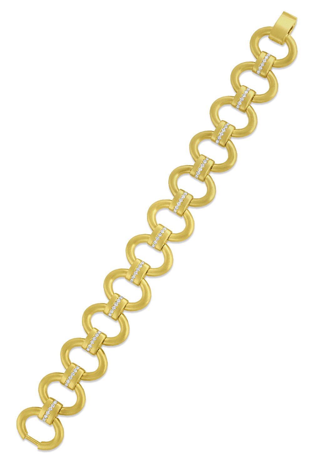LEIGH MAXWELL-Diamond Essential Link Bracelet-YELLOW GOLD