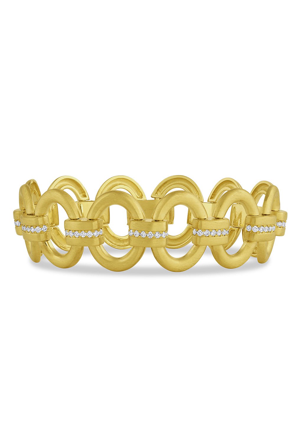 LEIGH MAXWELL-Diamond Essential Link Bracelet-YELLOW GOLD