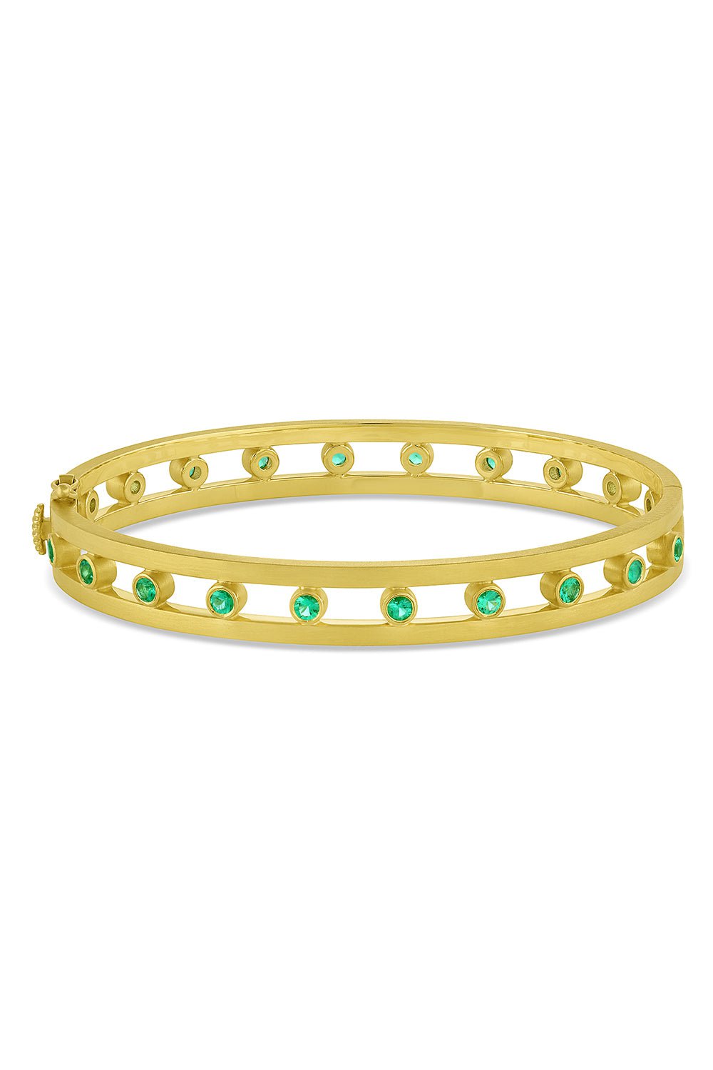 LEIGH MAXWELL-Emerald Hinged Bracelet-YELLOW GOLD