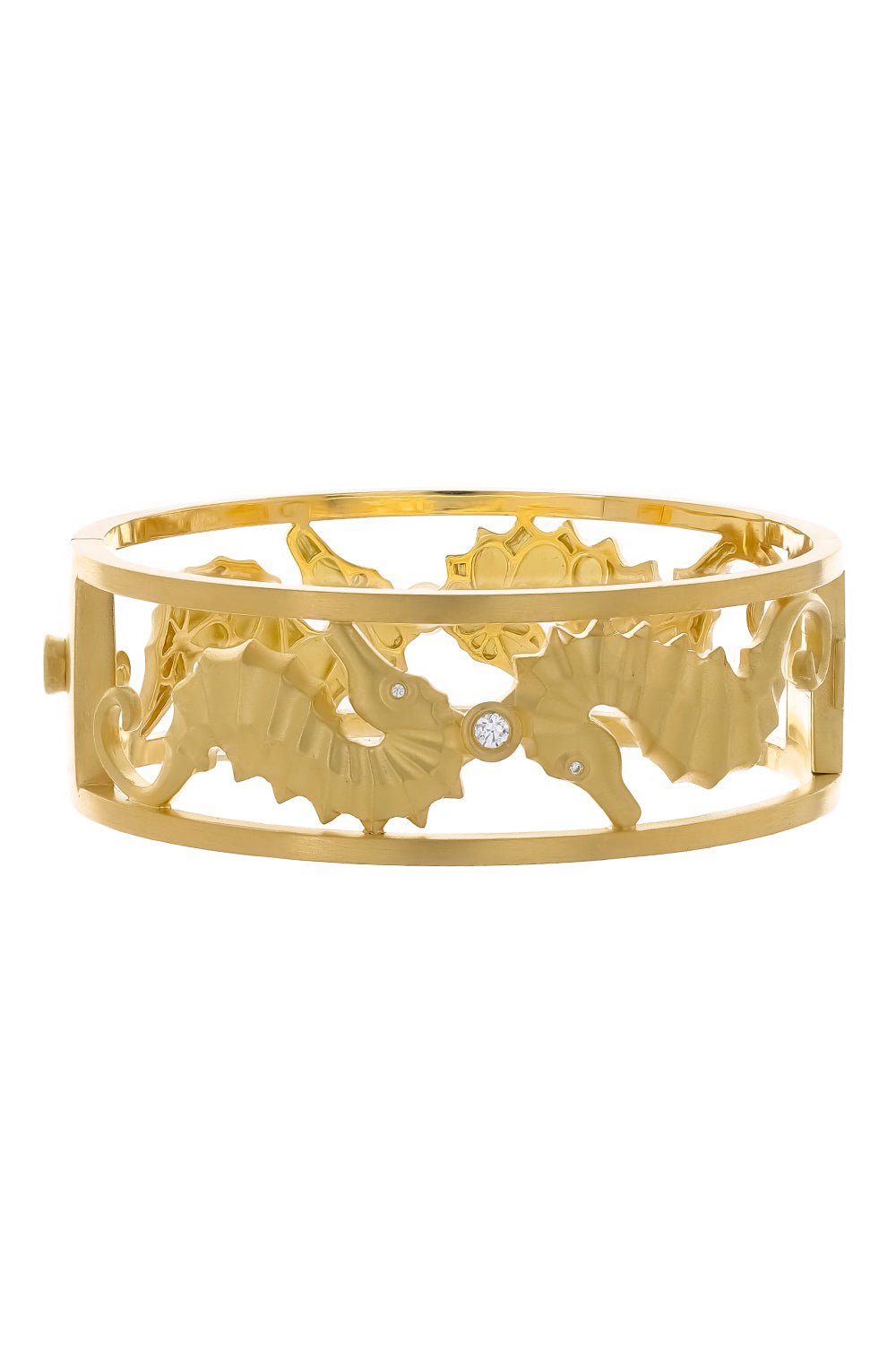 LEIGH MAXWELL-Seahorse Diamond Bracelet-YELLOW GOLD