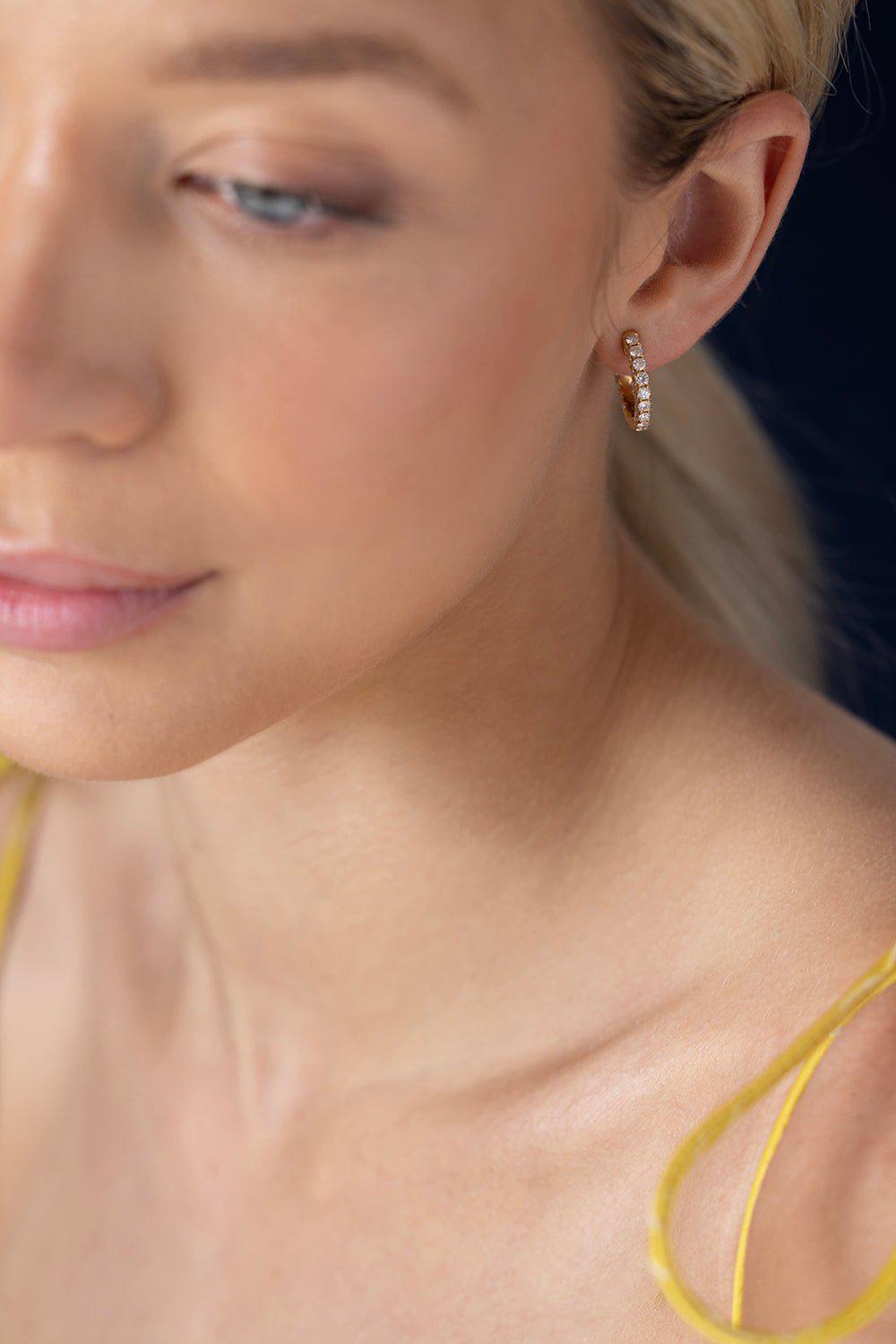 LEIGH MAXWELL-Amani Reversible Hoop Earrings-YELLOW GOLD