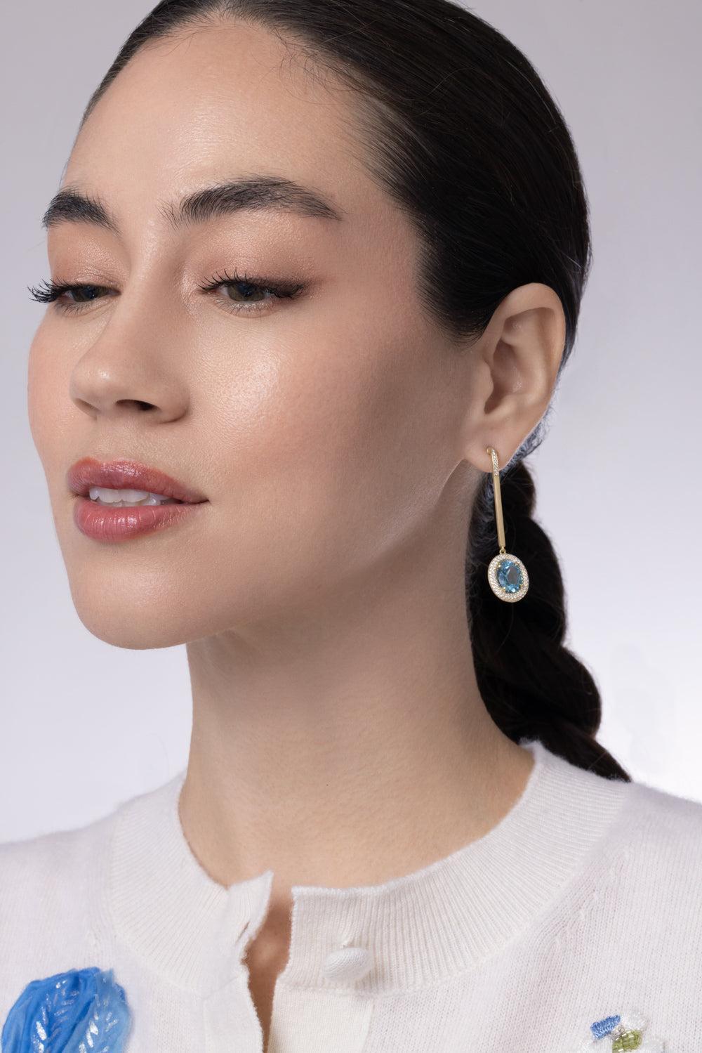 Aquamarine Bauble Earrings-YELLOW GOLD-JEWELRYFINE JEWELEARRING-LEIGH MAXWELL