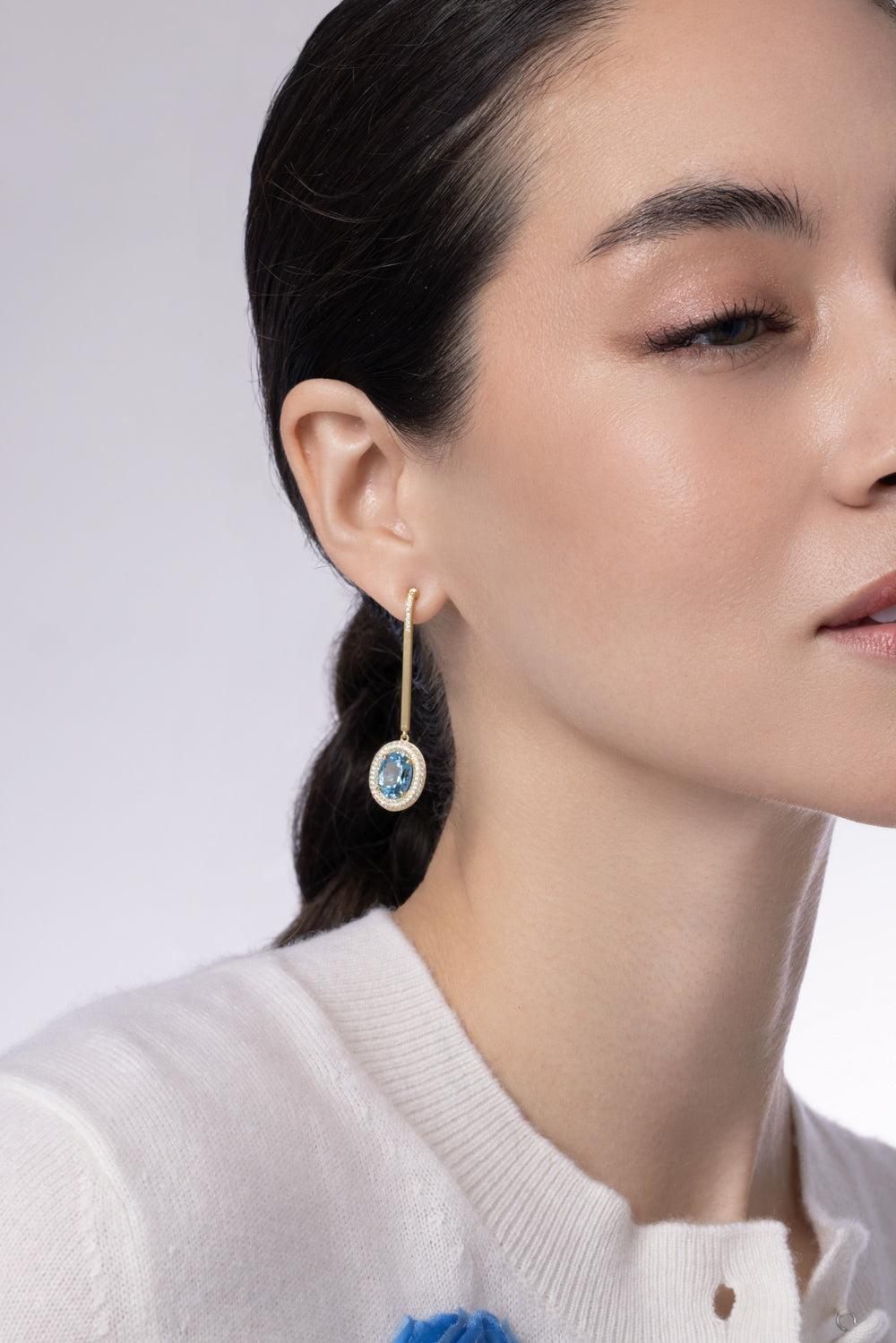 Aquamarine Bauble Earrings-YELLOW GOLD-JEWELRYFINE JEWELEARRING-LEIGH MAXWELL