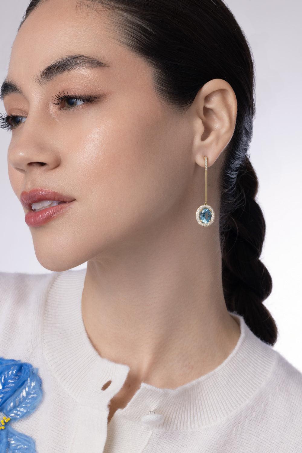 Aquamarine Bauble Earrings-YELLOW GOLD-JEWELRYFINE JEWELEARRING-LEIGH MAXWELL