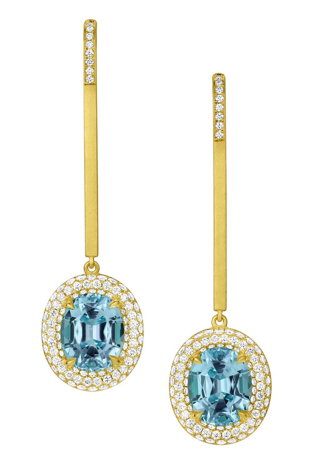 Aquamarine Bauble Earrings-YELLOW GOLD-JEWELRYFINE JEWELEARRING-LEIGH MAXWELL