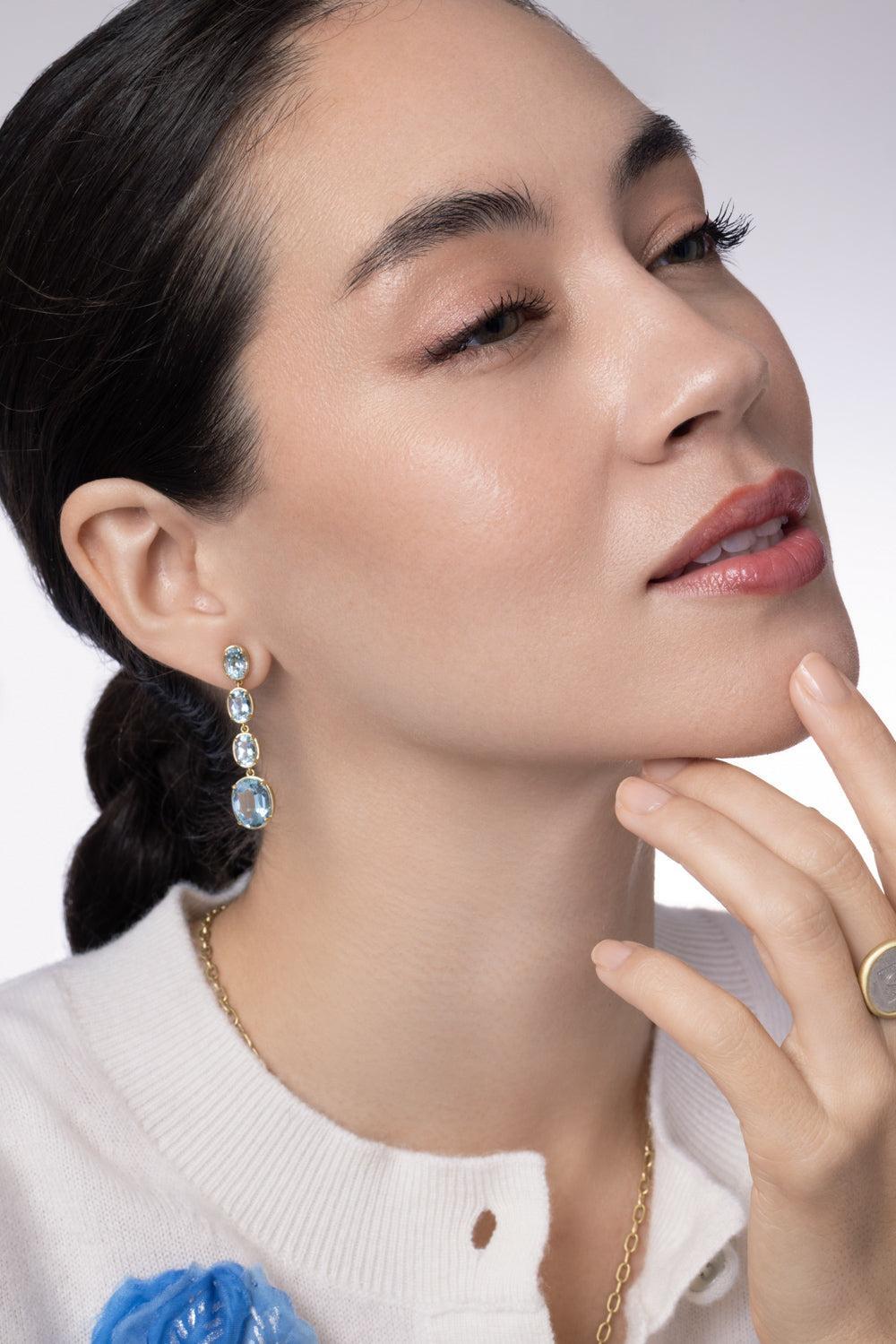Aquamarine Faceted Drop Earrings-YELLOW GOLD-JEWELRYFINE JEWELEARRING-LEIGH MAXWELL
