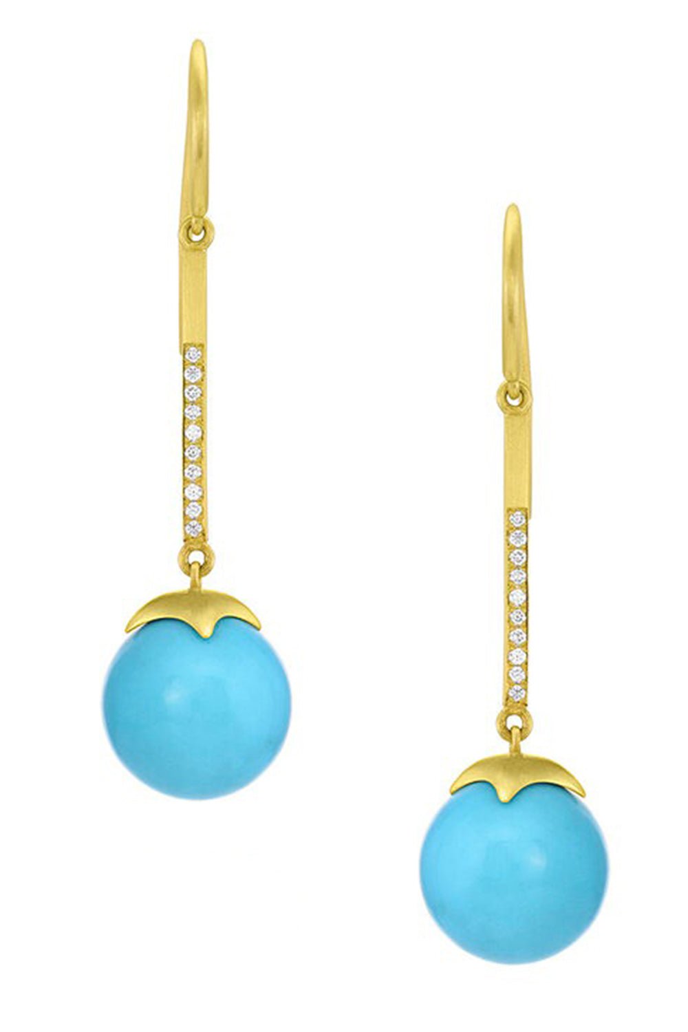 LEIGH MAXWELL-Bahari Short Bar Earrings-YELLOW GOLD