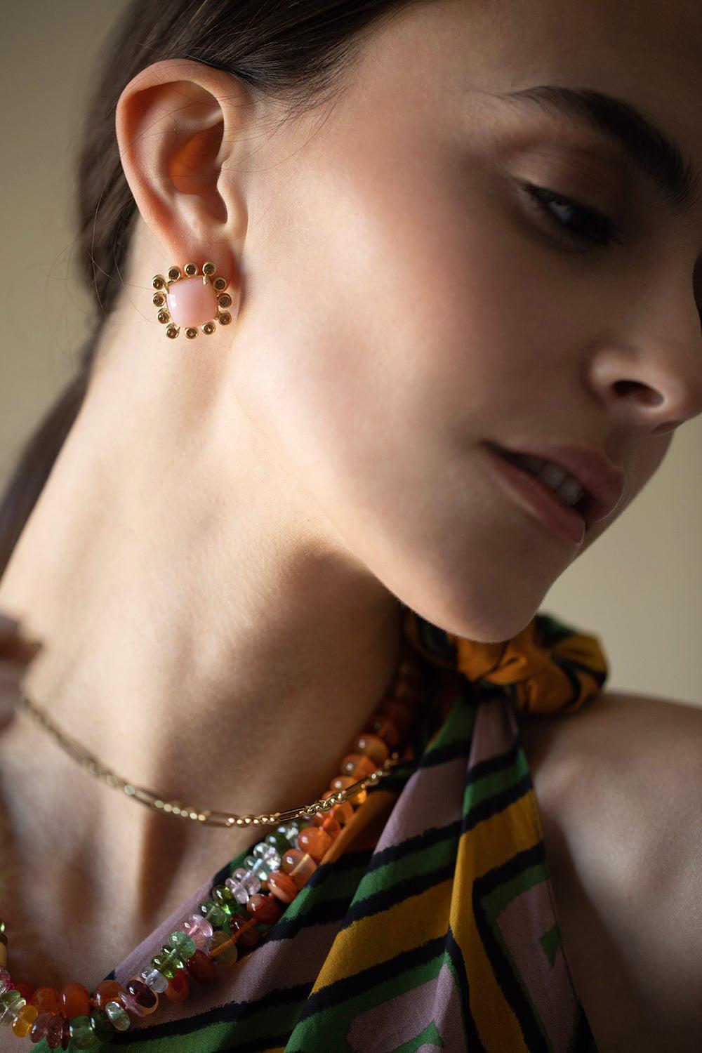 LEIGH MAXWELL-Essential Colors Omega Earrings-YELLOW GOLD