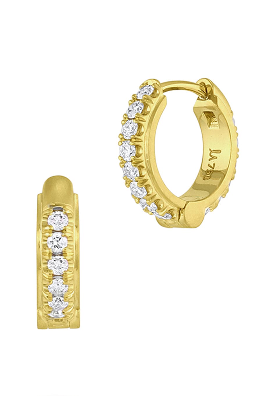 LEIGH MAXWELL-Grey Spinel Reversible Huggies-YELLOW GOLD