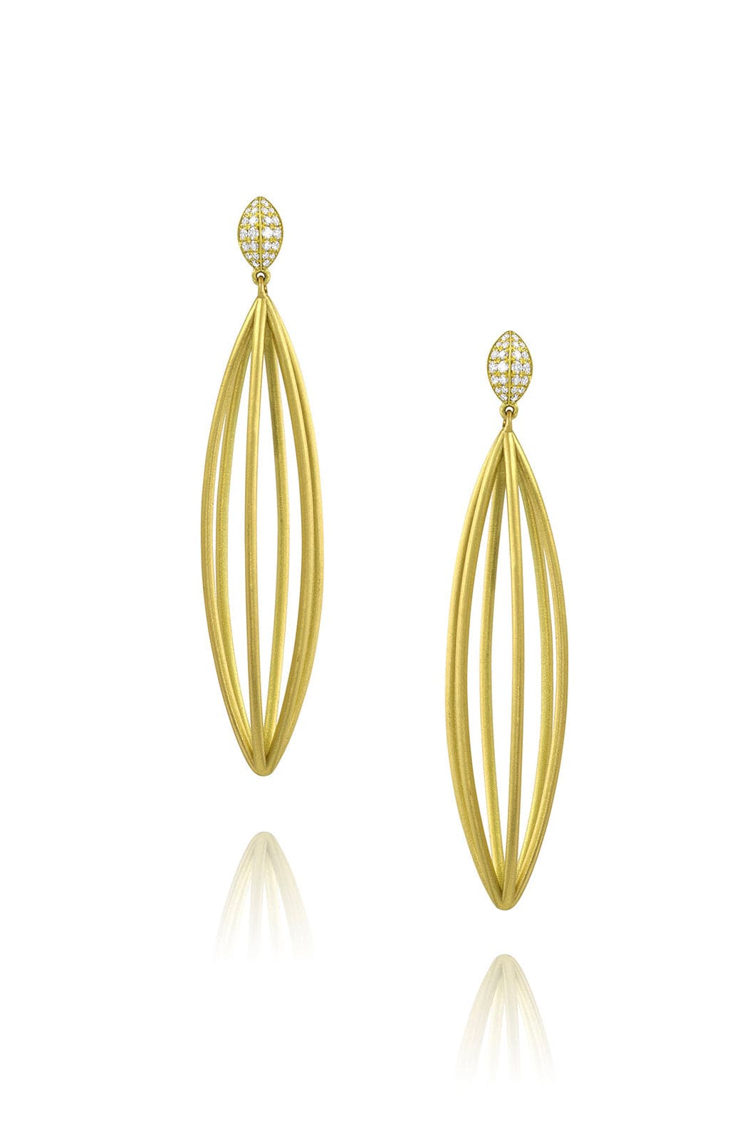LEIGH MAXWELL-Ulaini Long Marquis Earrings-YELLOW GOLD