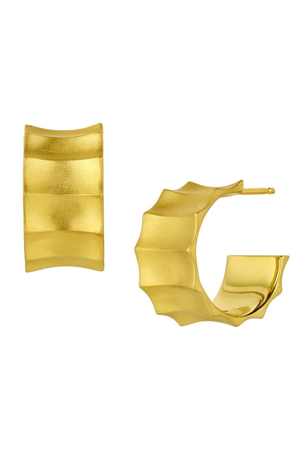 Wide Horizontal Wave Hoop Earrings-YELLOW GOLD-JEWELRYFINE JEWELEARRING-LEIGH MAXWELL