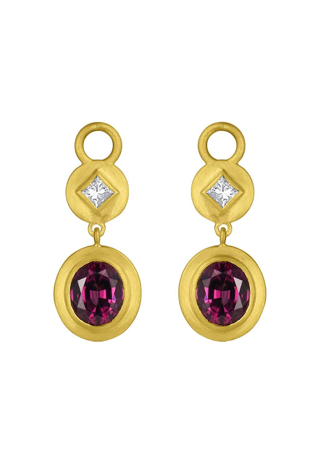 Spinel Diamond Gemstone Ear Charms-YELLOW GOLD-JEWELRYFINE JEWELMISC-LEIGH MAXWELL