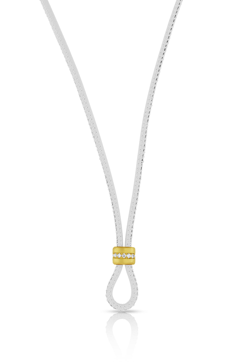 LEIGH MAXWELL-Diamond Leather Chord Slider-