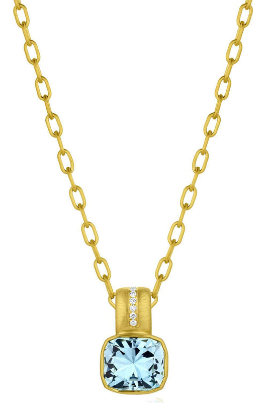 Aquamarine Amani Bezel Set Necklace-YELLOW GOLD-18-JEWELRYFINE JEWELNECKLACE O-LEIGH MAXWELL