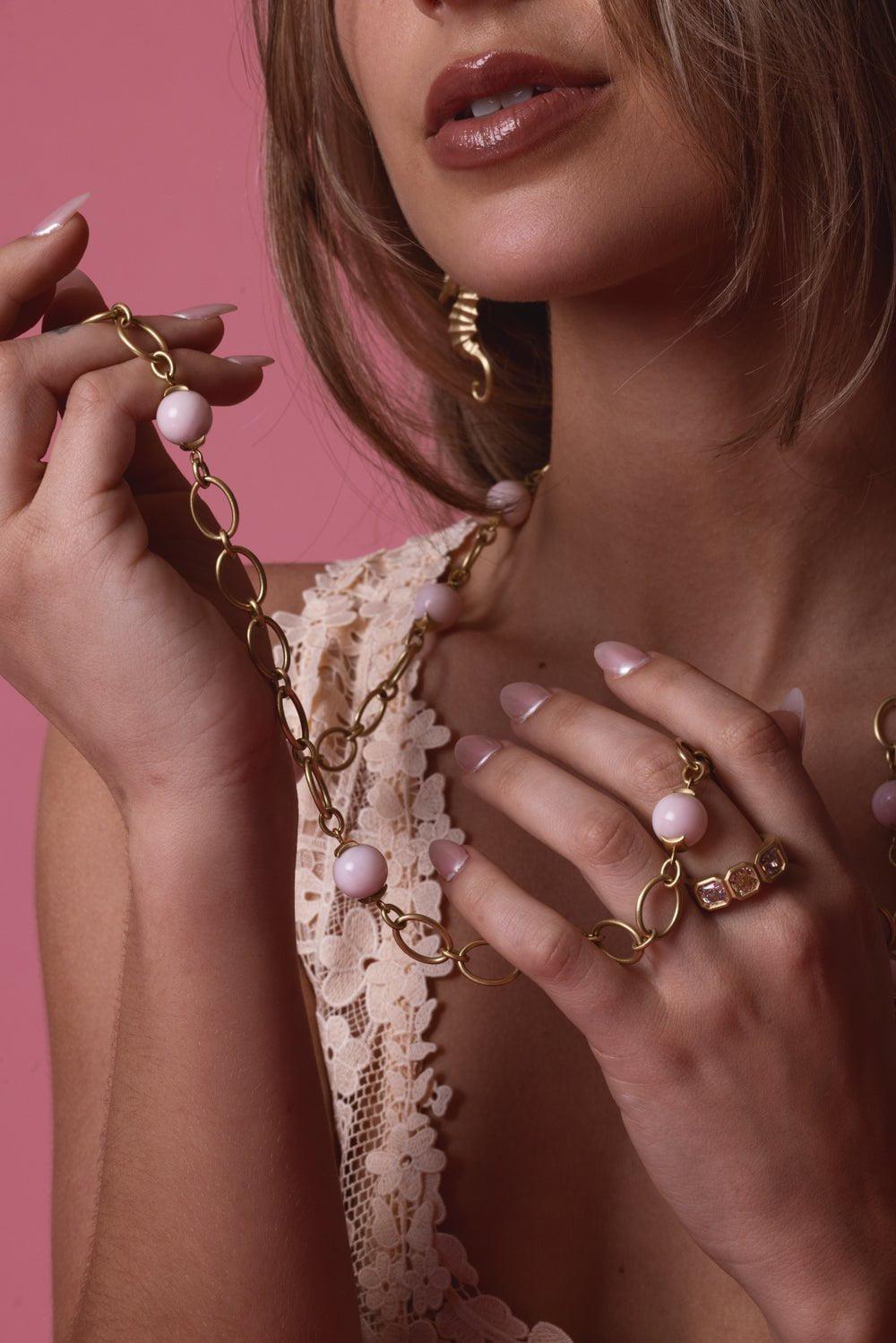 LEIGH MAXWELL-Bahari Link Chain Necklace-YELLOW GOLD
