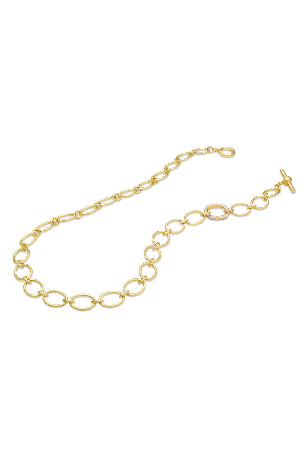 LEIGH MAXWELL-Large Diamond Chain Necklace-YELLOW GOLD