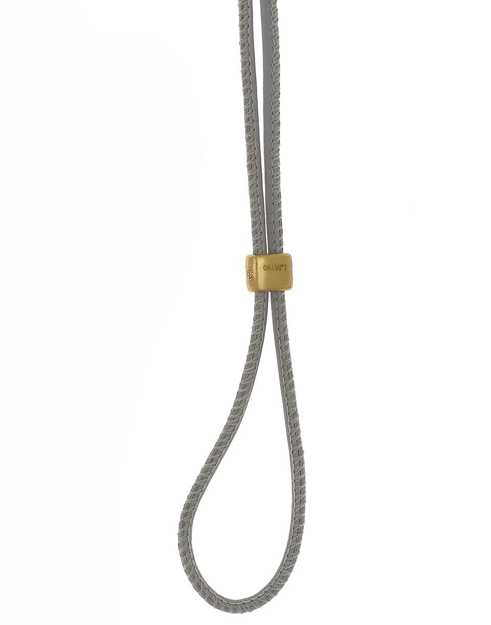 LEIGH MAXWELL-Diamond Slider on Grey Leather Cord-YELLOW GOLD