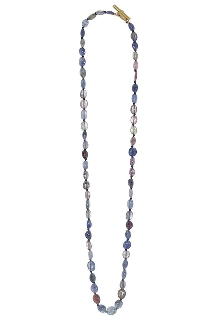 LEIGH MAXWELL-Sapphire Pebble Necklace-YELLOW GOLD
