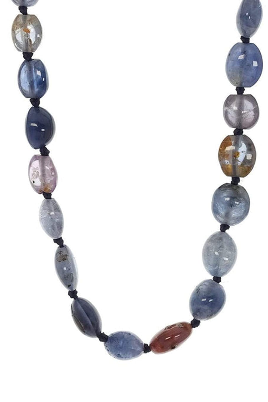 LEIGH MAXWELL-Sapphire Pebble Necklace-YELLOW GOLD