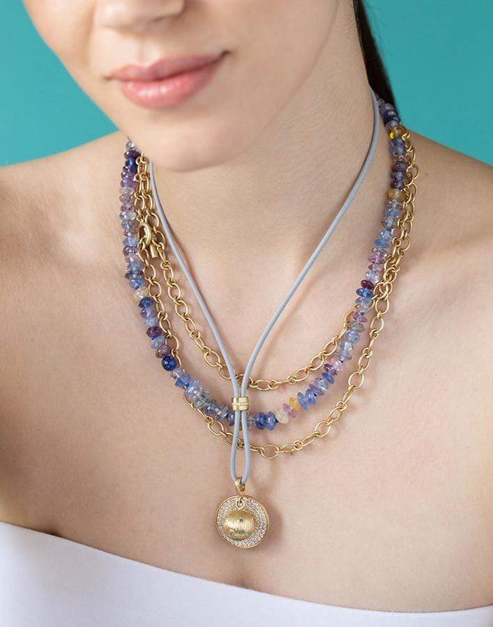 LEIGH MAXWELL-Small Oval Gold Toggle Chain-YELLOW GOLD