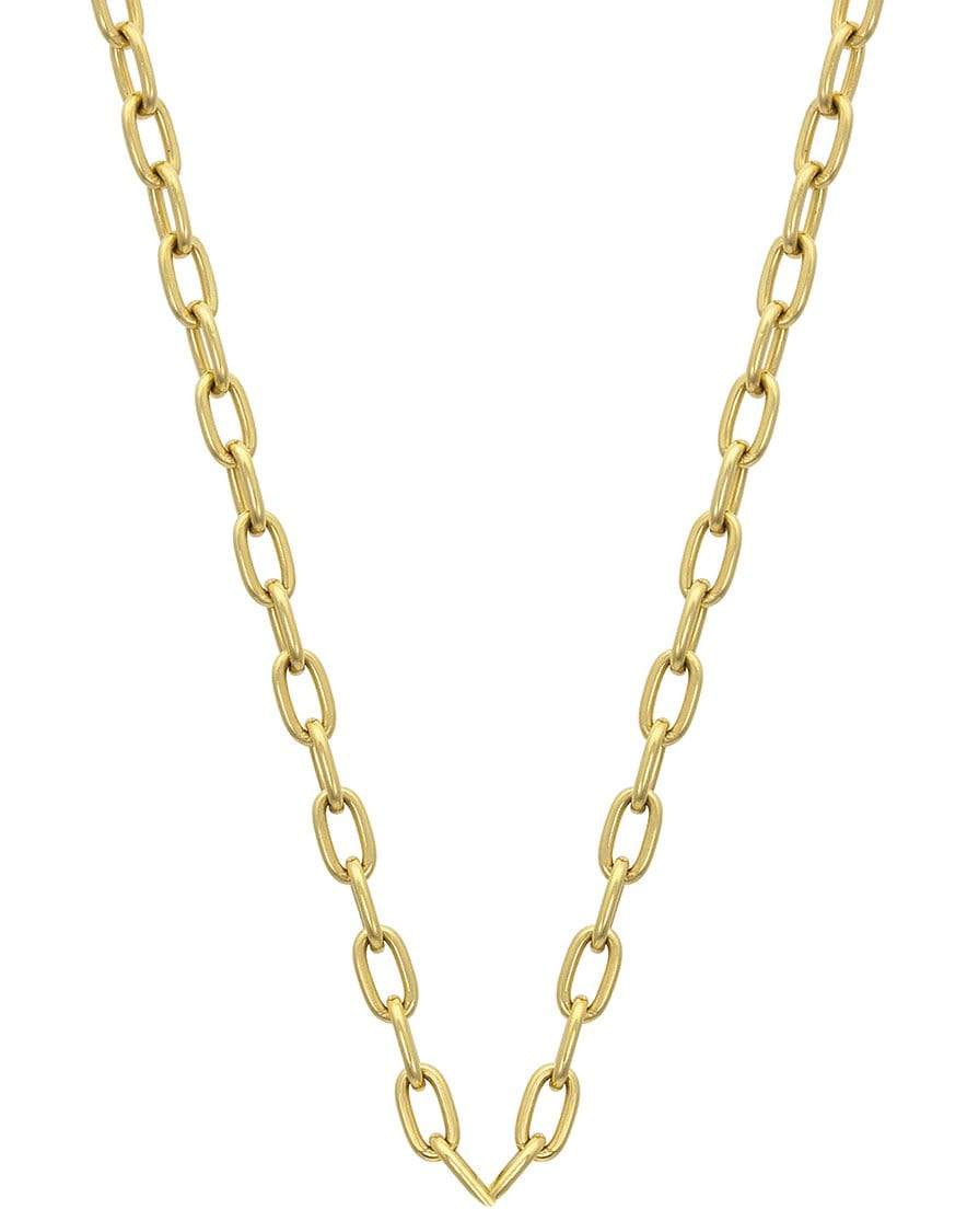LEIGH MAXWELL-Small Oval Gold Toggle Chain-YELLOW GOLD