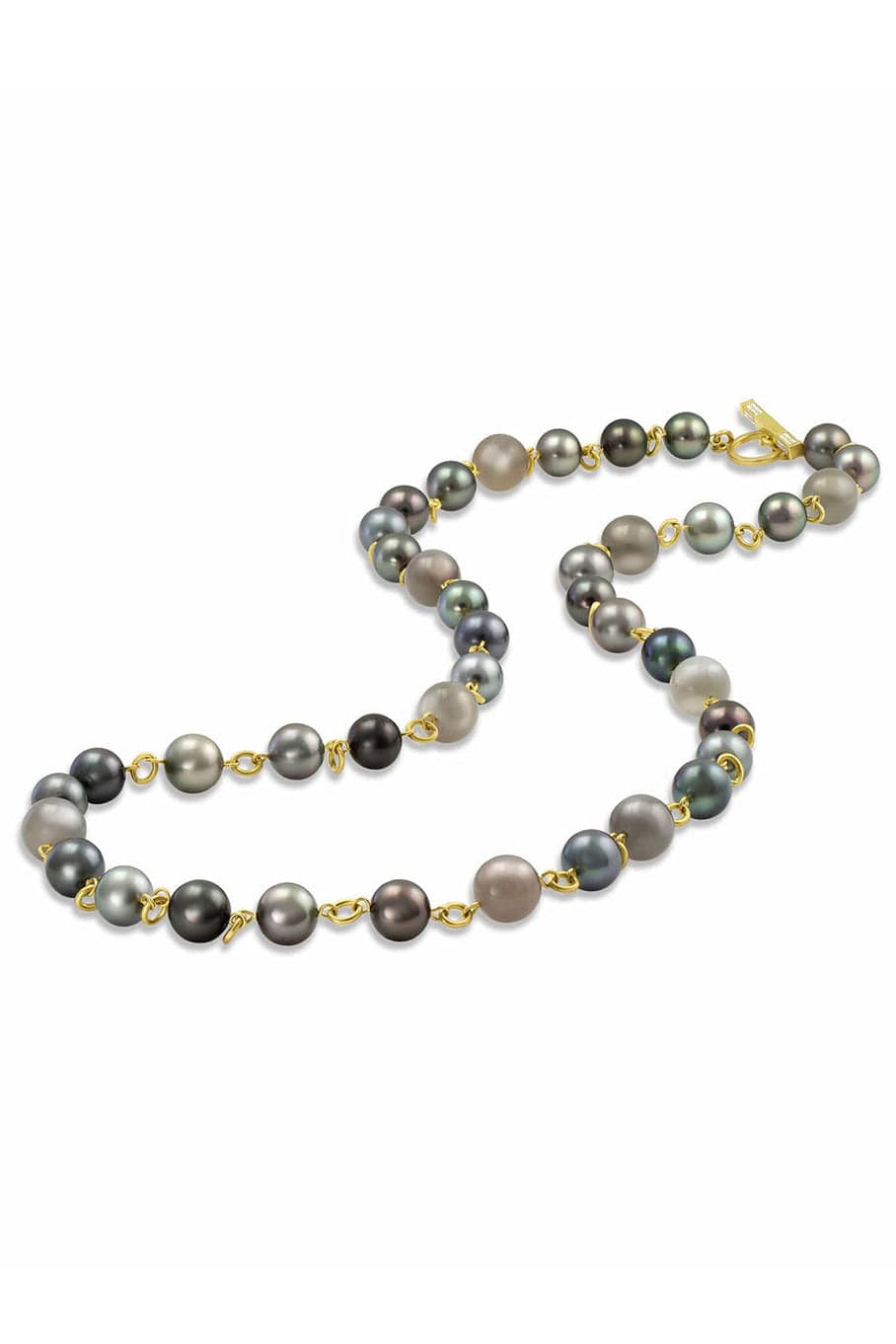 LEIGH MAXWELL-Tahitian Pearl and Grey Moonstone Necklace-YELLOW GOLD