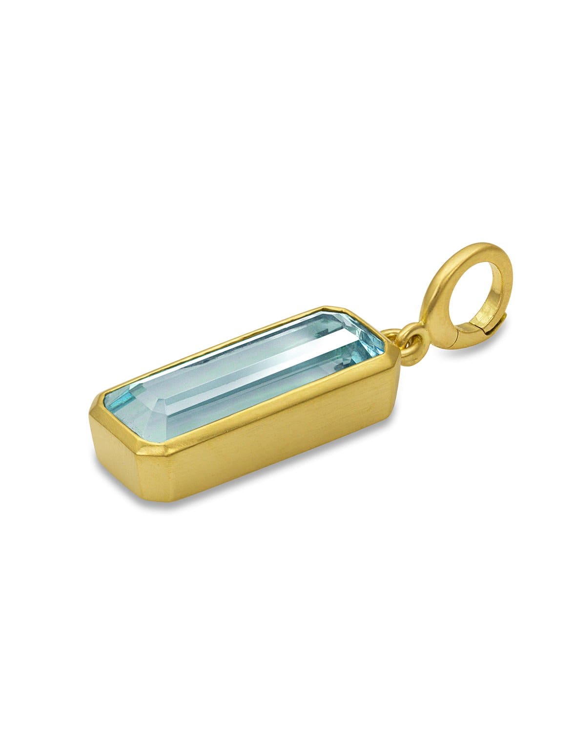 LEIGH MAXWELL-Aquamarine Bar Pendant-YELLOW GOLD