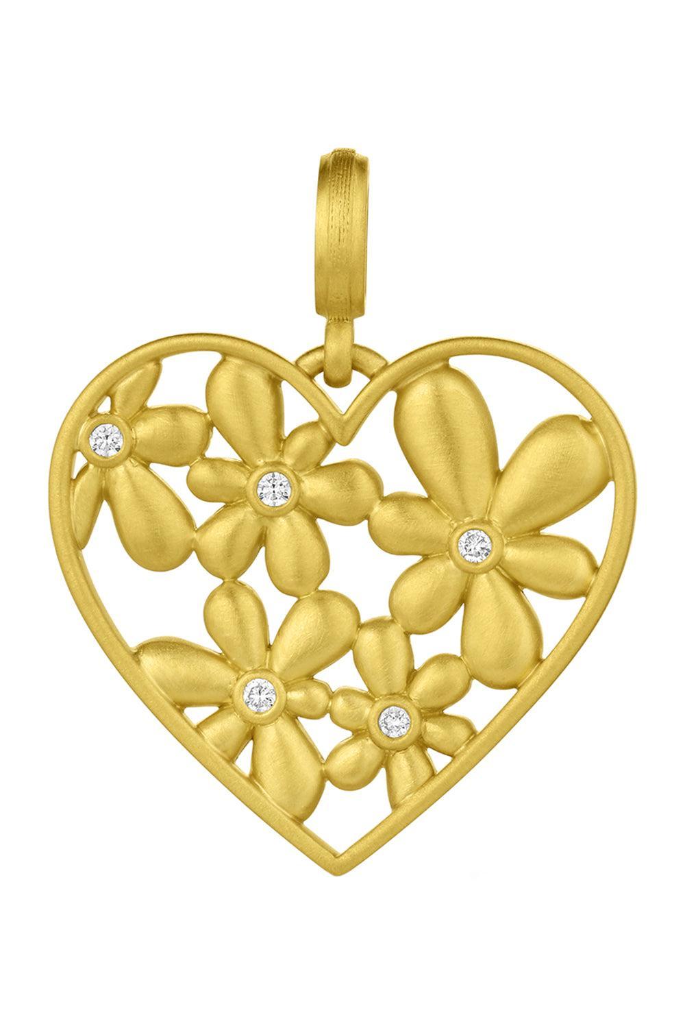 Diamond Flora Heart Pendant-YELLOW GOLD-JEWELRYFINE JEWELPENDANT-LEIGH MAXWELL