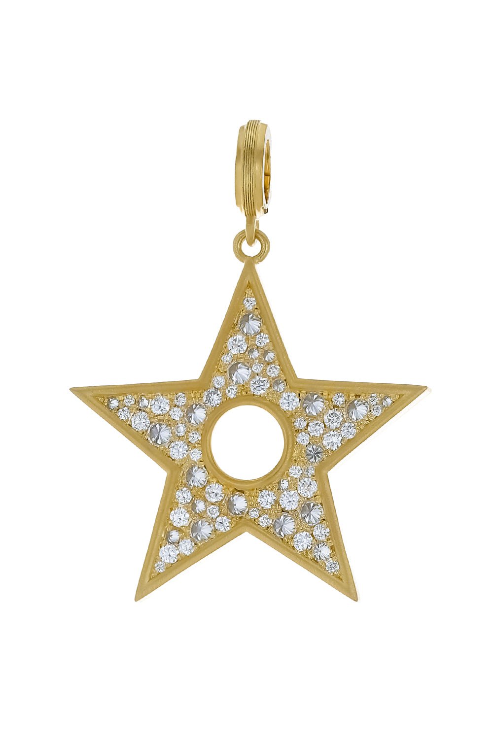 LEIGH MAXWELL-Diamond Pave Star Pendant-YELLOW GOLD