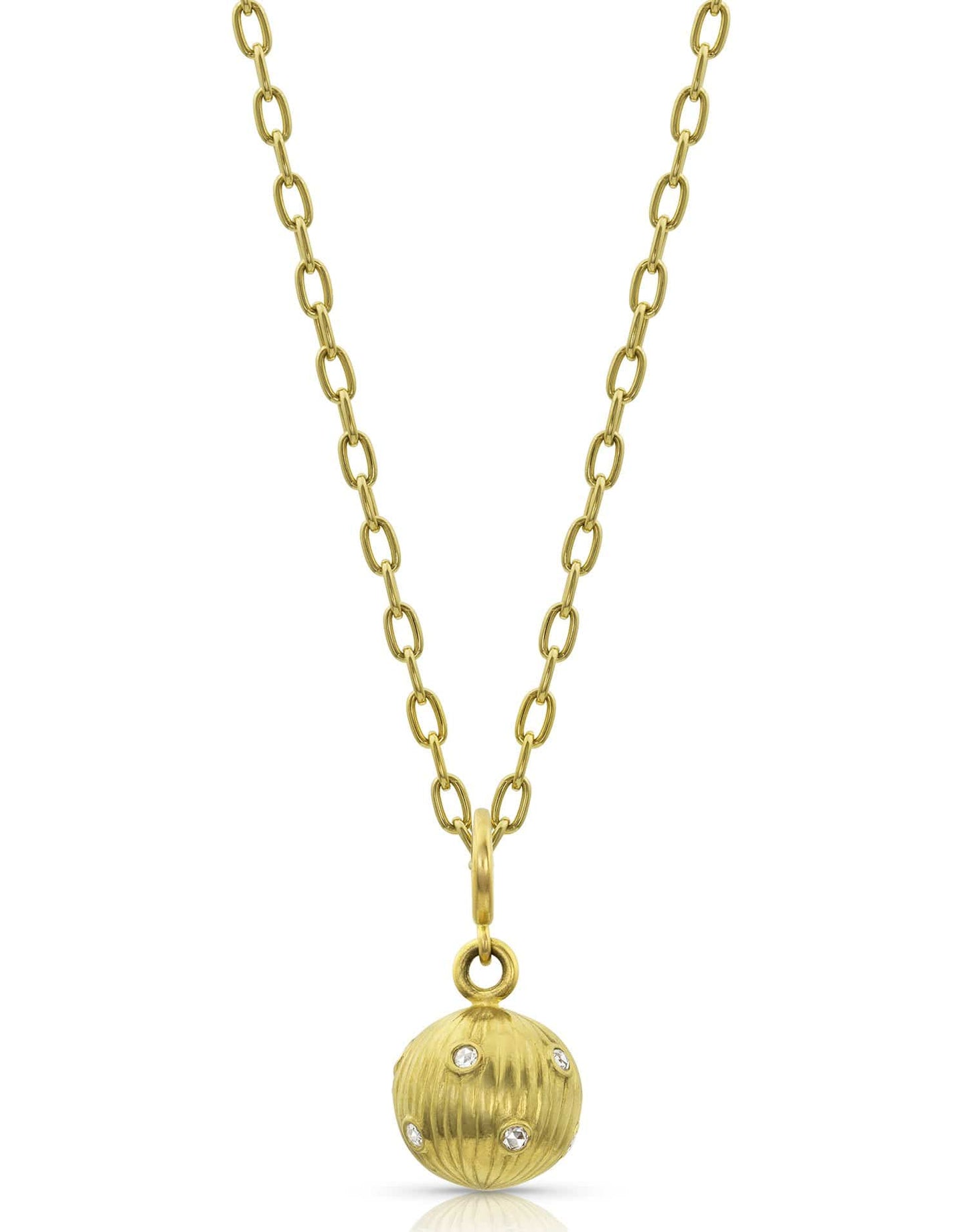 LEIGH MAXWELL-Diamond Sphere Pendant-YELLOW GOLD