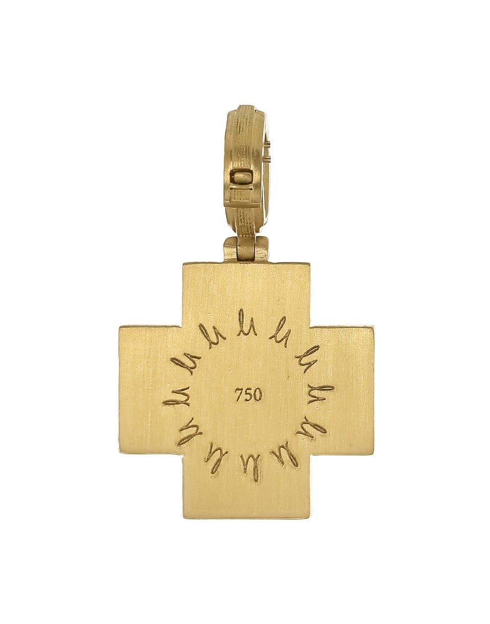 LEIGH MAXWELL-Pave Diamond Cross Pendant-YELLOW GOLD