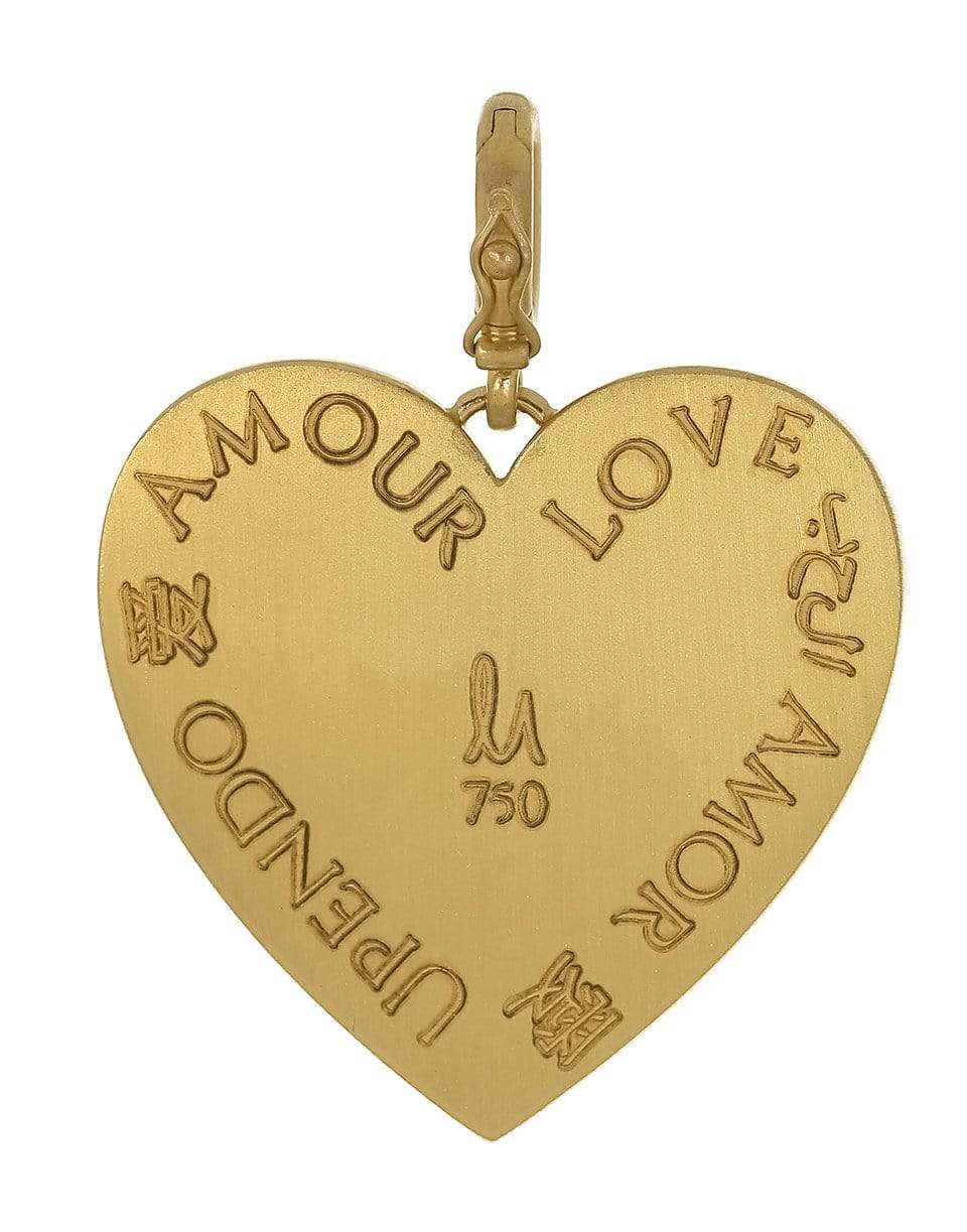 LEIGH MAXWELL-XL Heart Pendant with Blue Sapphires-YELLOW GOLD
