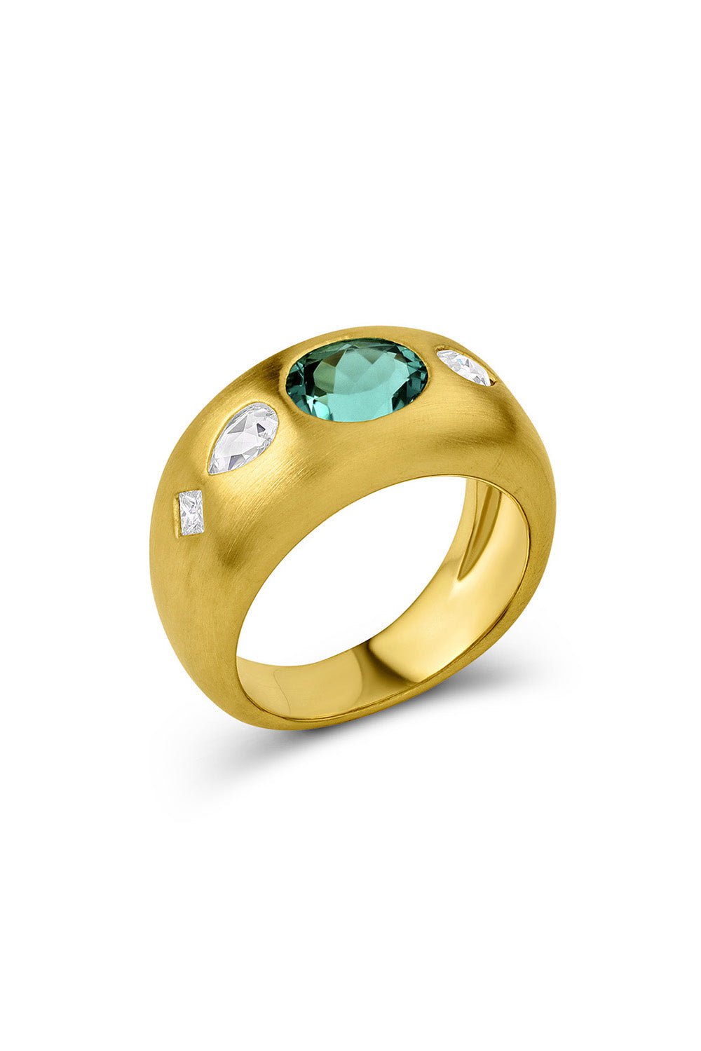 LEIGH MAXWELL-Green Tourmaline Tilly Ring-YELLOW GOLD