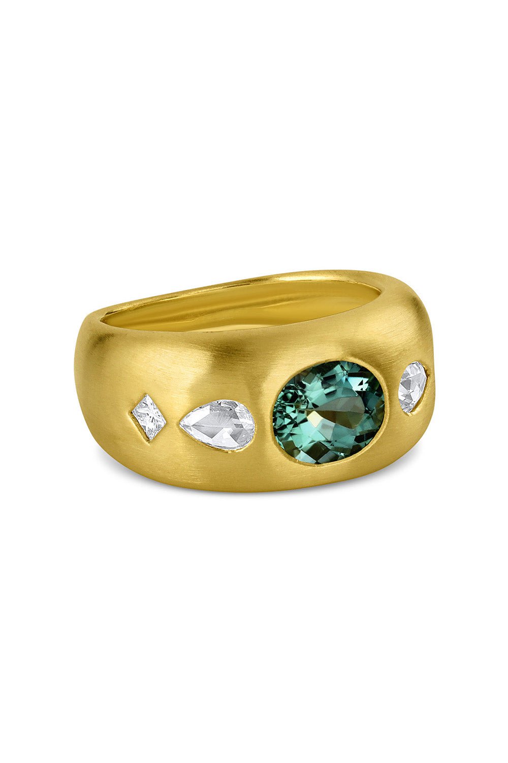 LEIGH MAXWELL-Green Tourmaline Tilly Ring-YELLOW GOLD