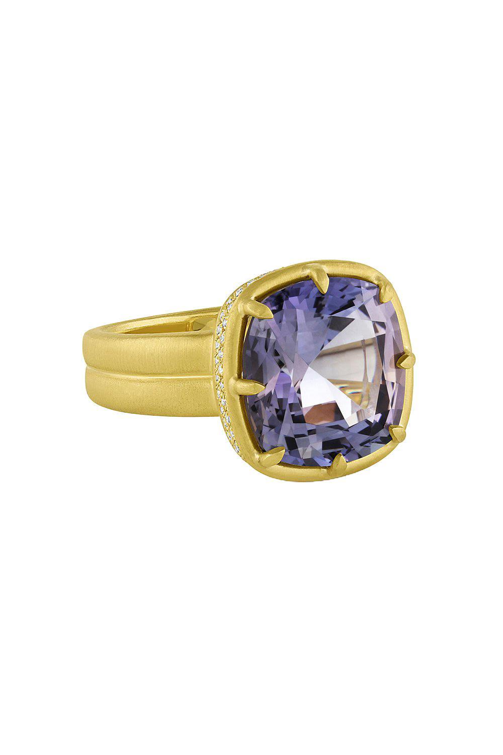 Diamond Tanzanite 8 Prong Ring-YELLOW GOLD-7.25-JEWELRYFINE JEWELRING-LEIGH MAXWELL