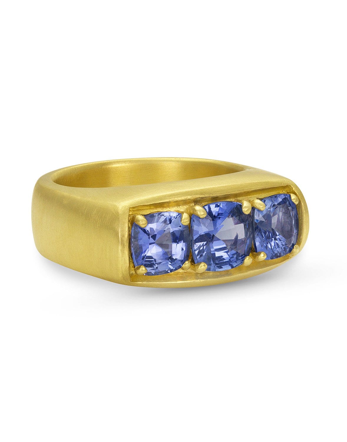 LEIGH MAXWELL-Amani Triple Sapphire Ring-YELLOW GOLD