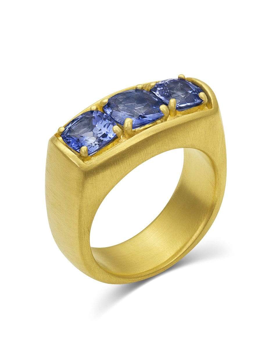 LEIGH MAXWELL-Amani Triple Sapphire Ring-YELLOW GOLD