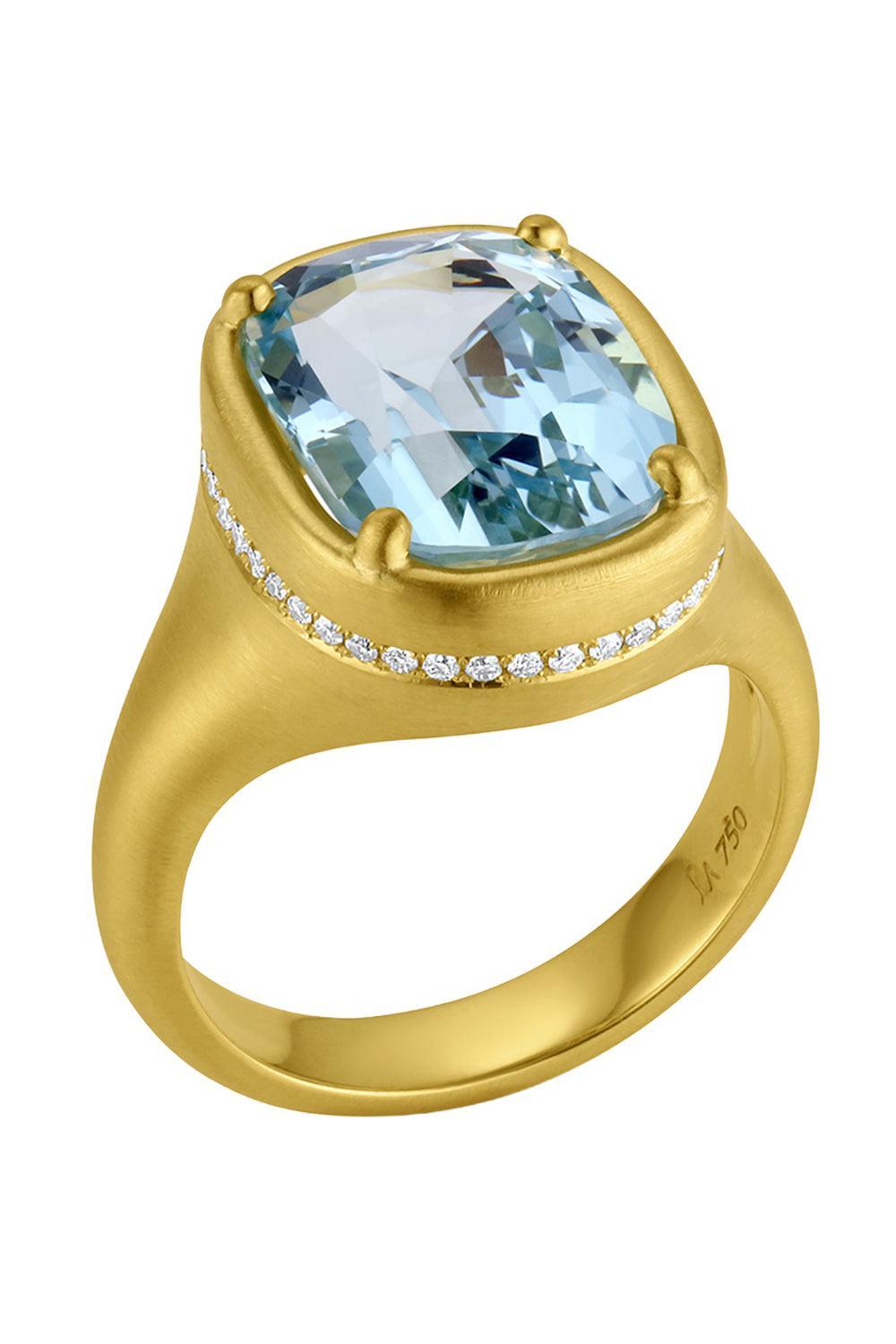 Aquamarine Bijou Ring-YELLOW GOLD-7.5-JEWELRYFINE JEWELRING-LEIGH MAXWELL
