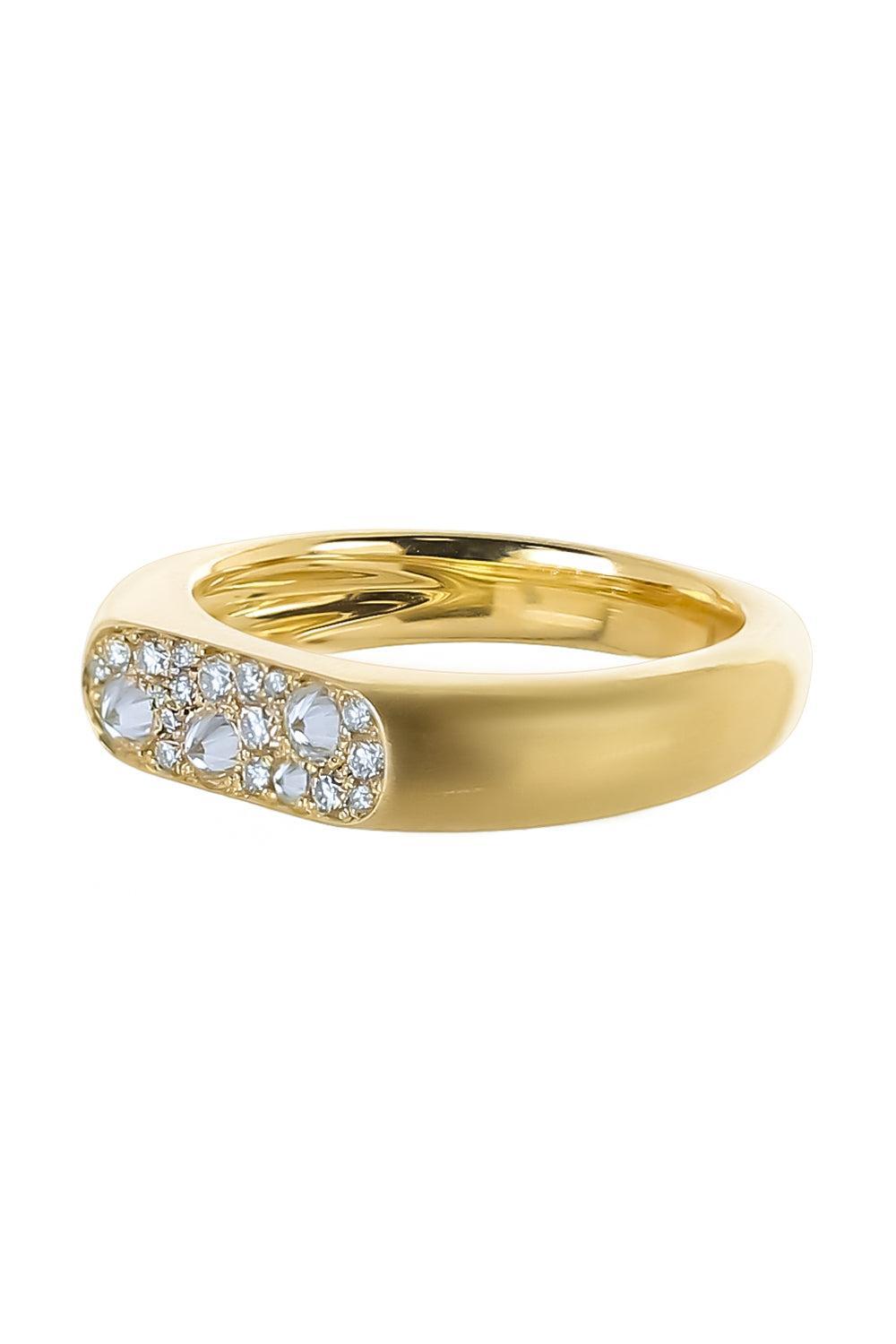 Diamond Flattened Band Ring-YELLOW GOLD-7.5-JEWELRYFINE JEWELRING-LEIGH MAXWELL