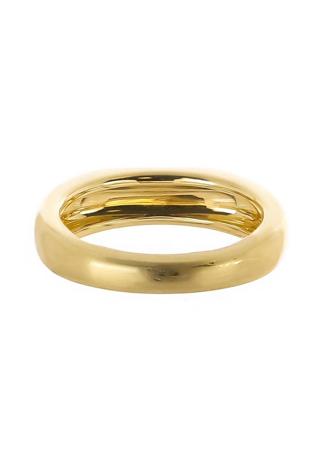 Diamond Flattened Band Ring-YELLOW GOLD-7.5-JEWELRYFINE JEWELRING-LEIGH MAXWELL